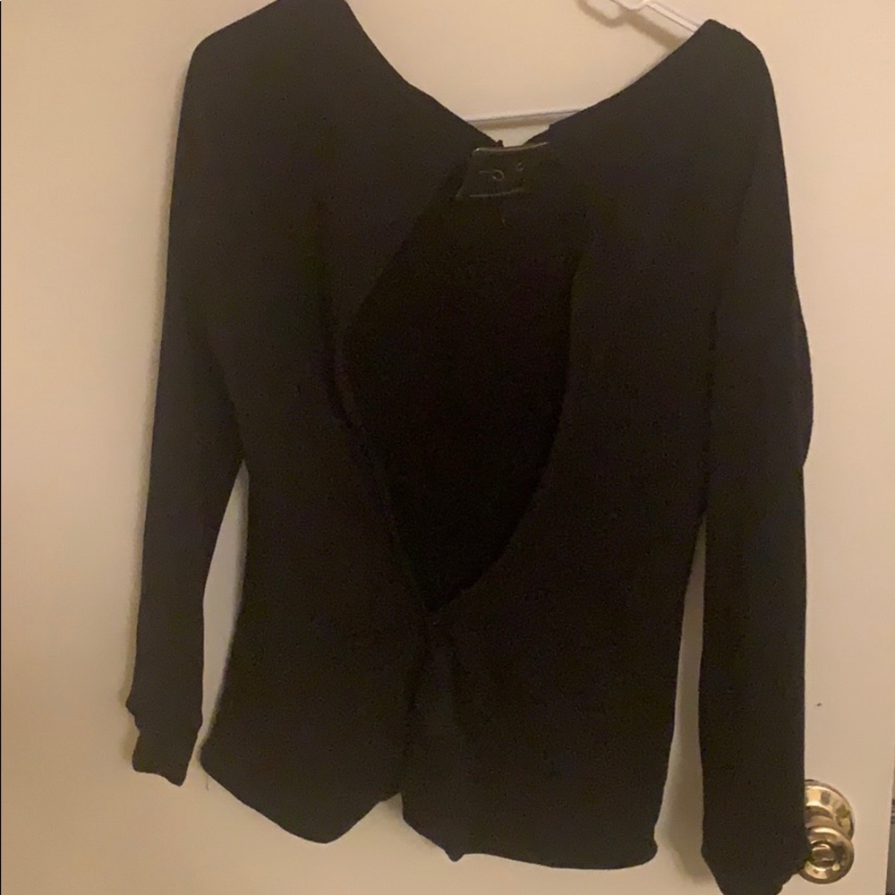 VENUS Distressed Open Back Sweatshirt